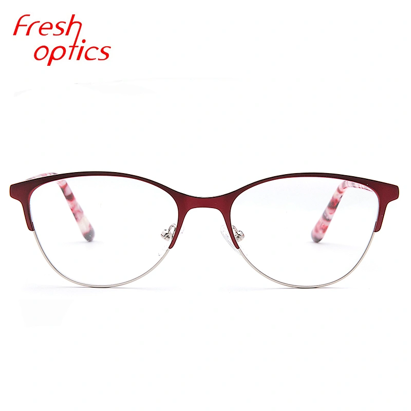 hot sale stainless steel  ready stock 1 piece optical eyeglasses frames for women