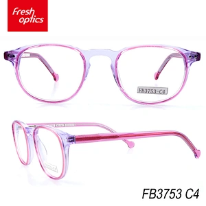 FB3753 Bright pink acetate kids eyewear optical frames, acetate optical frames