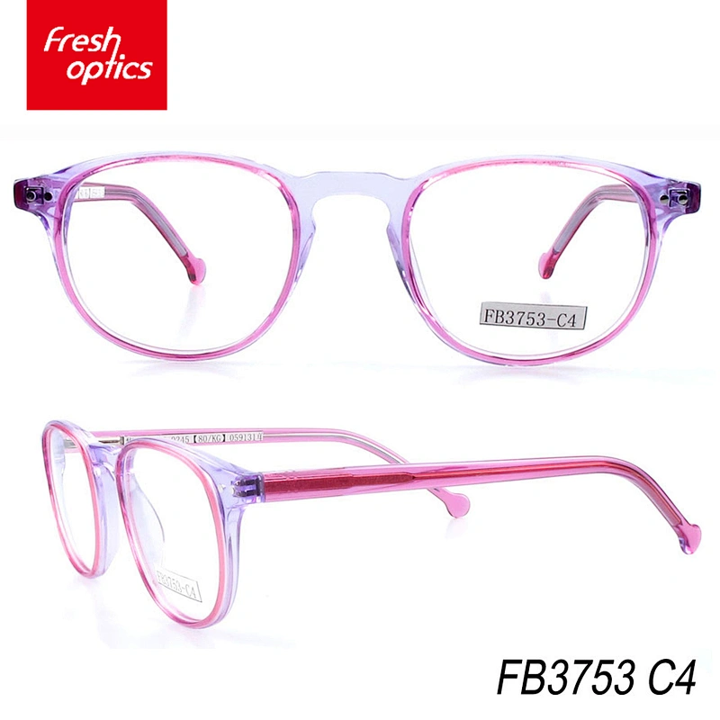 FB3753 Bright pink acetate kids eyewear optical frames, acetate optical frames