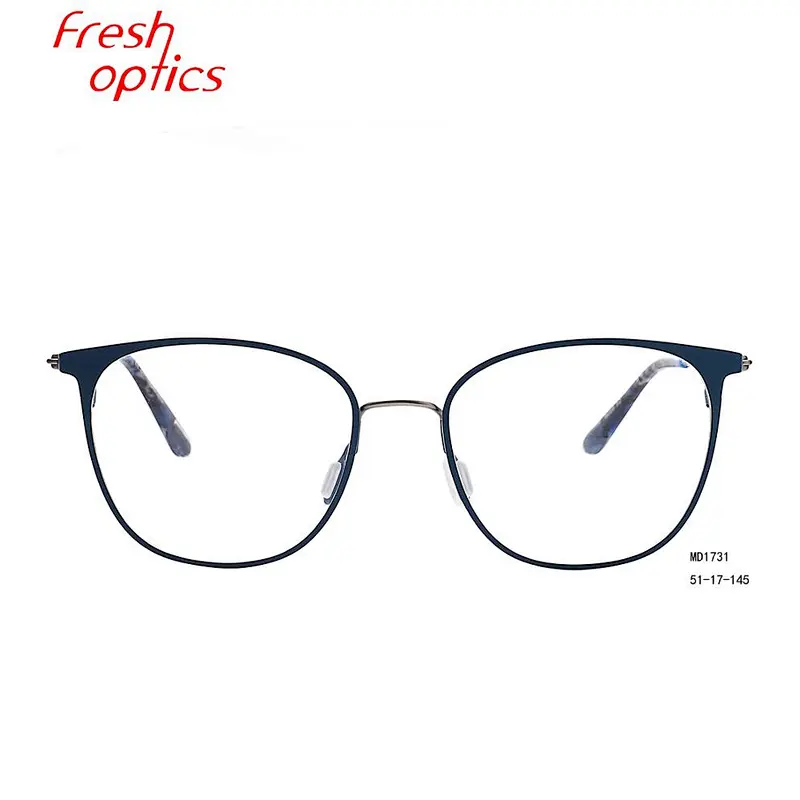 Unisex designer milling groove vintage eyeglasses metal round optical frames