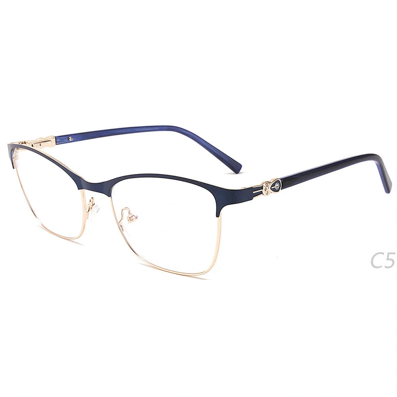 Best design diamond online spectacles prescription metal optical frames ready stock