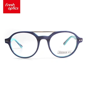 FB3918 Double Bridge Width Temple Acetate Glasses Frame