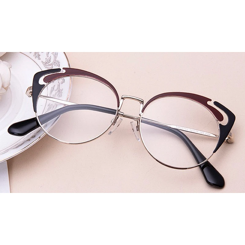 Colorful cat eye glasses metal designer CE optical eyeglasses frames for women