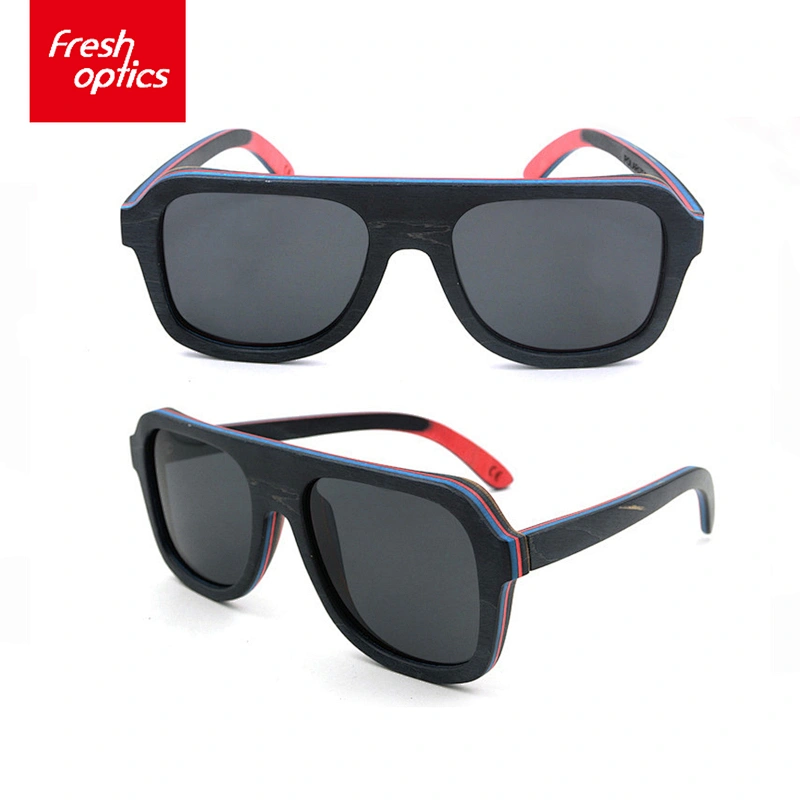 2018 High quality custom logo handmade skateboard wood glasses sunglasses 5657