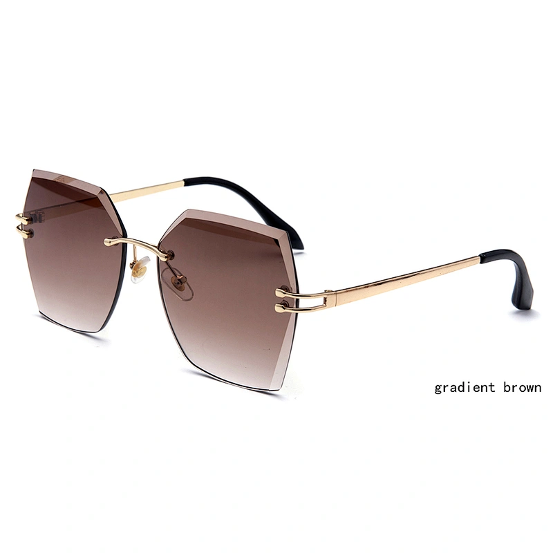 Factory price colorful PC sun glasses cheap promotional ocean lens frame rimless sunglasses