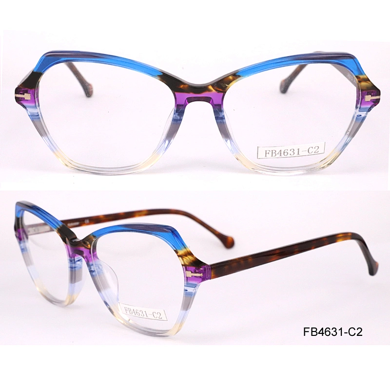 FB4631 2018 Newest fashion acetate frame eyewear glass nice lamination for ladies