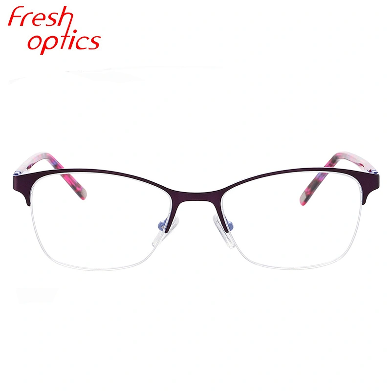 blue blocker glasses frame stainless steel metal eyeglasses optical frames for women
