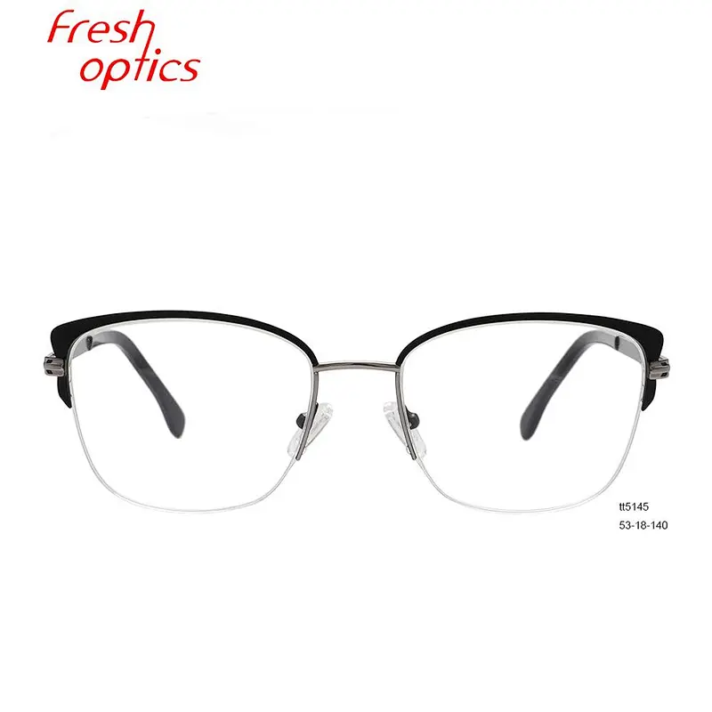 Luxury Korean vitality sexy women's half frame eyewear optical frames brand name