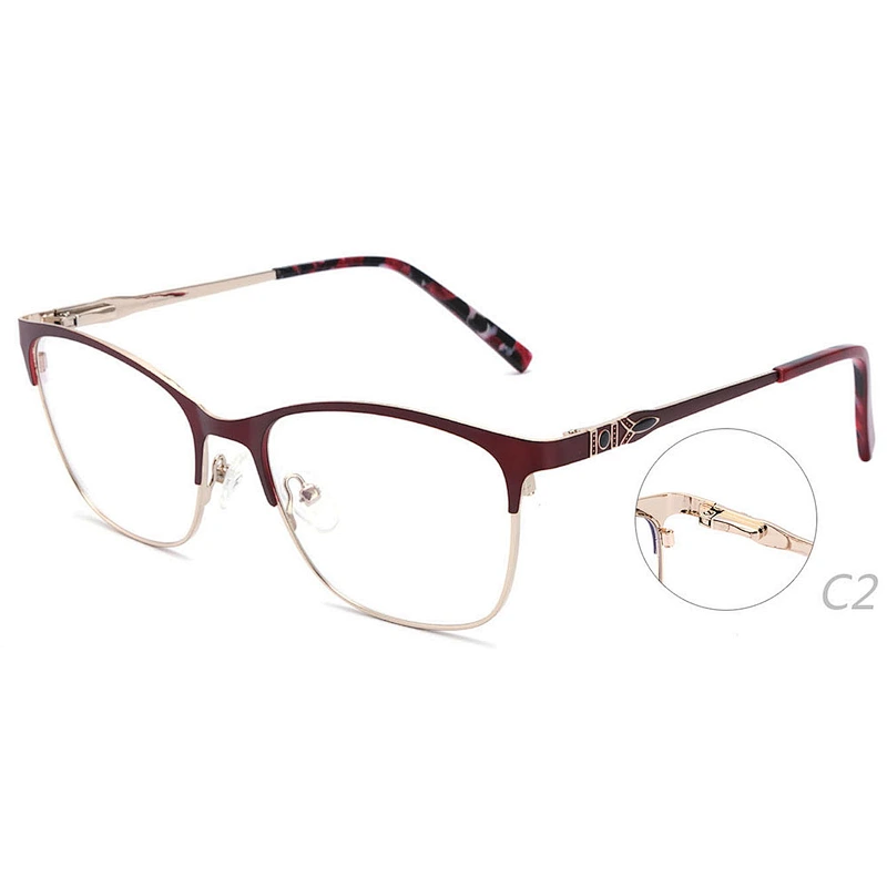 Female low MOQ metal optical frames eyeglasses ready stock