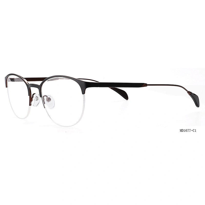 MD1677 Metal wholesale eye wear designer half frame optical glasses frames  eyeglasses with OEM logo