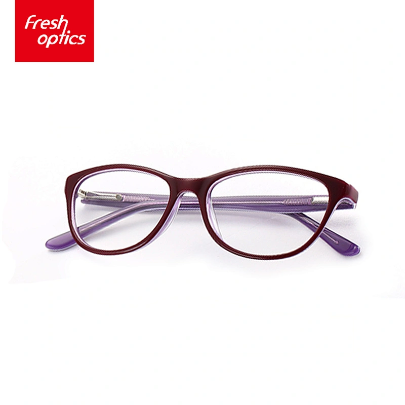 FB3782 OEM Double Layer Vogue Acetate Optical Glasses Frame Stainless Steel