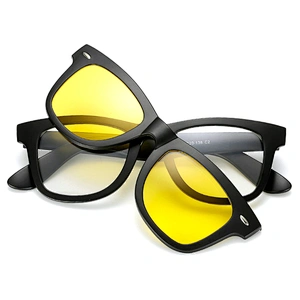 Fashion mirror five magnetic polarized lenses PC clip on sunglasses in stock for men