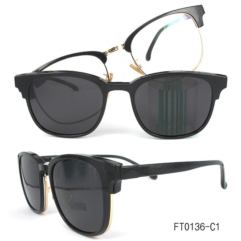 FT0136 2018 fashion clip on sunglasses mix metal and tr90 frame high quality china wholesale
