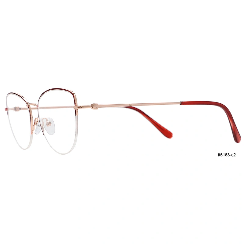 mature half rim spectacle computer protection custom ladies metal optical eyeglasses frames
