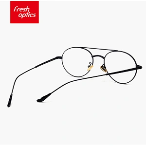 60003 Hot Selling Trendy Black Half Rim Eyewear Metal Spectacle Frames for Men