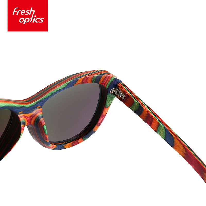 6W003 Color wood grain sunglasses,fashion polarized wooden sunglasses