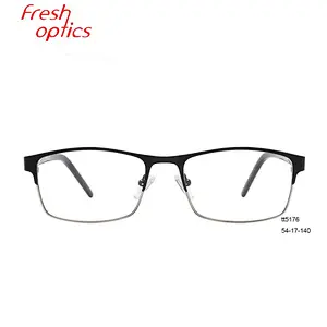 designer square metal optical frames for men