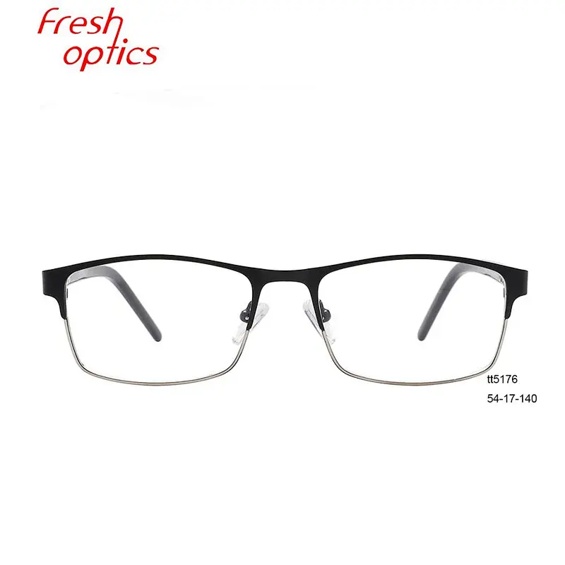 designer square metal optical frames for men