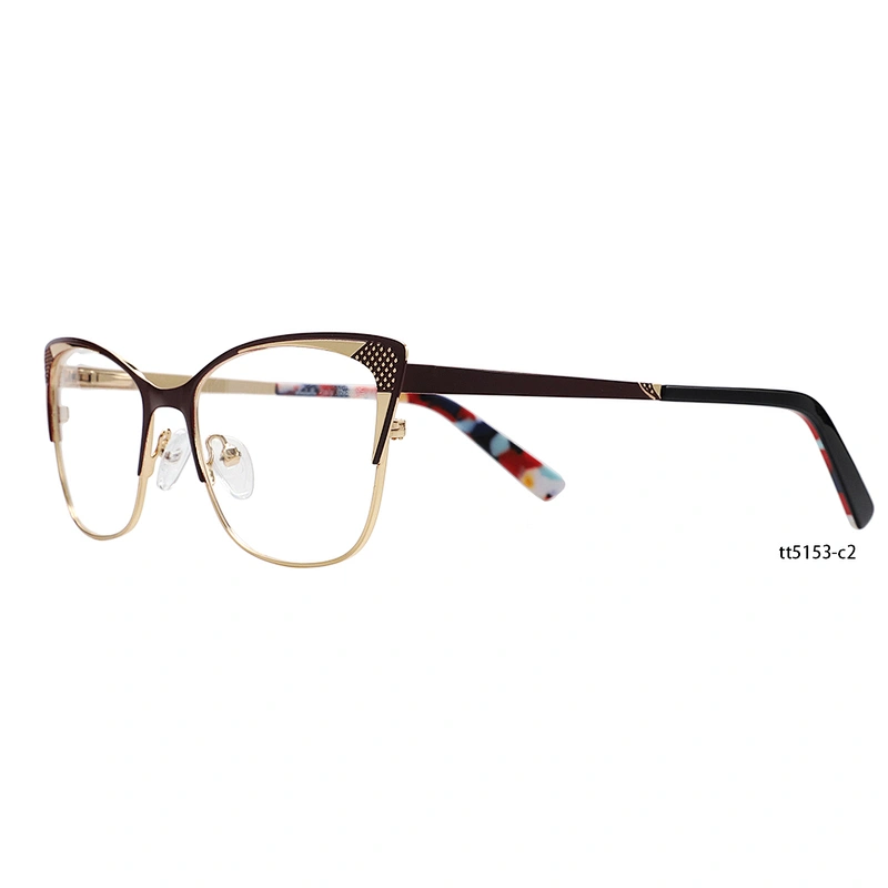 Factory direct latest anticorrosion metal cat eyeglasses optical frame for women