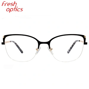 China manufacture half frame eye glasses optical frames eyeglasses with logo