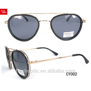 2017 new style fashion high quality metal temple acetate sunglasses