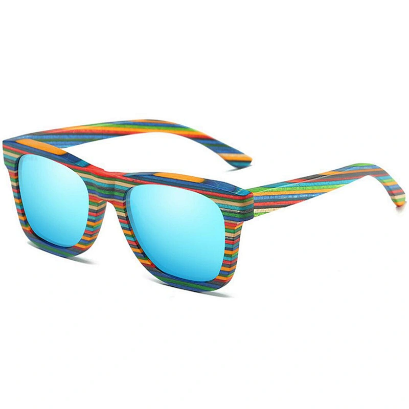 China wholesale new style polarized colorful skateboard bamboo wooden sunglasses 2019