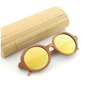 Retro custom engrave logo wood and bamboo wholesale wood sunglasses 2019