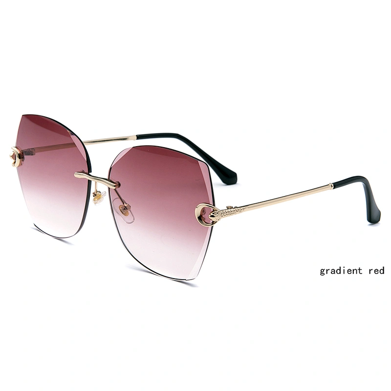 Fashionable best seller gradient ocean lens rimless sunglasses eyewear
