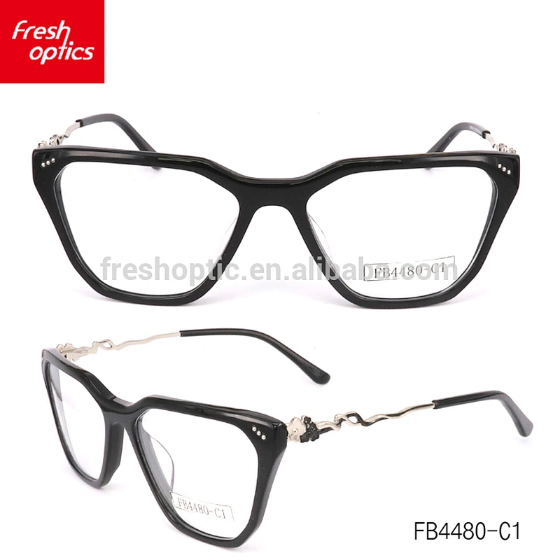 2018 FB4480 Fashion ladies acetate optical frame with beautiful model and cheap price