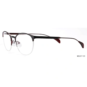 MD1677 Metal wholesale eye wear designer half frame optical glasses frames  eyeglasses with OEM logo