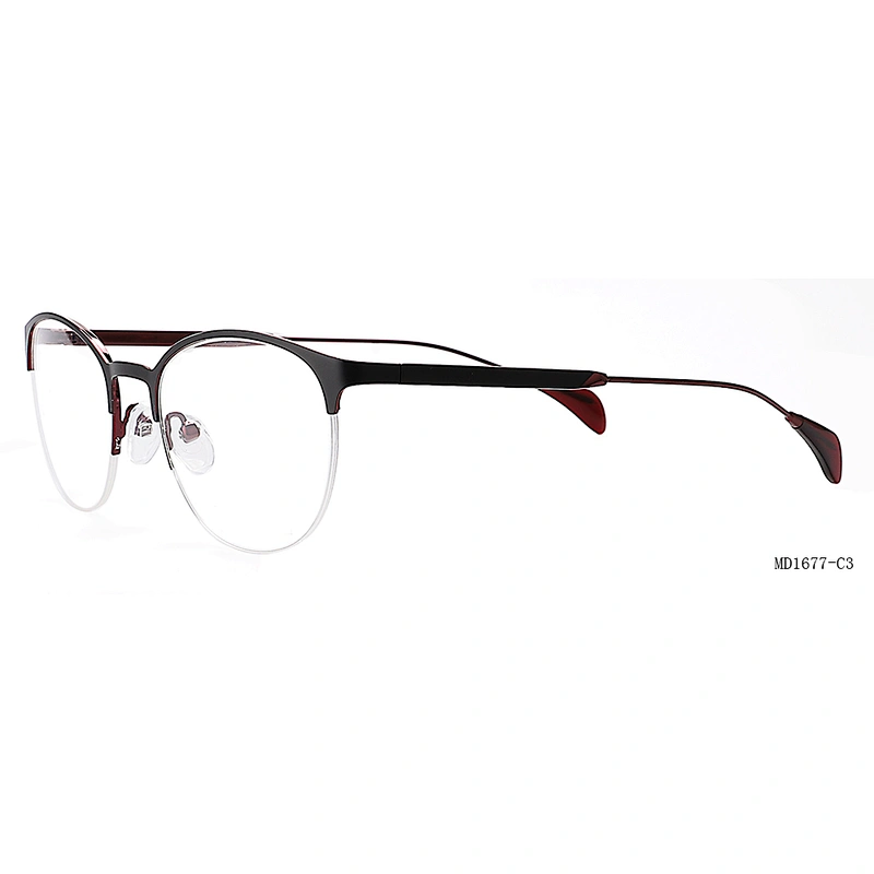 MD1677 Metal wholesale eye wear designer half frame optical glasses frames  eyeglasses with OEM logo