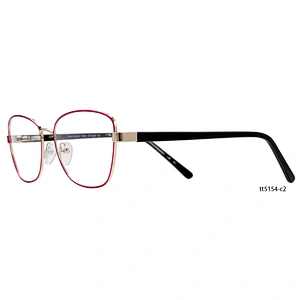 stainless steel shiny golden Italian style metal eyeglasses optical frames