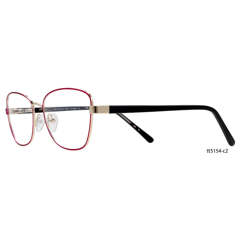 stainless steel shiny golden Italian style metal eyeglasses optical frames