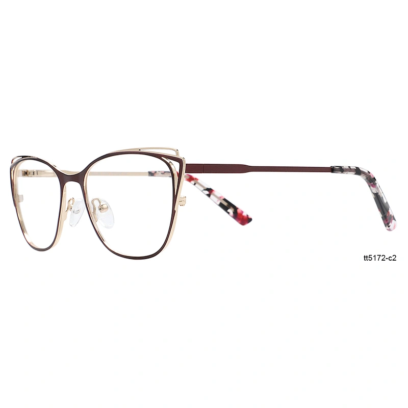 fashion handmade high end designer best cat eye full metal optical frame glasses
