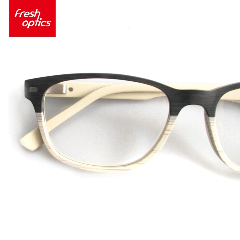 FB3907 Germany Style Acetate Optical Frames With Double Color Design