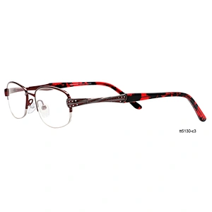 High quality prescription diamond metal half rim eyewear optical frames for german