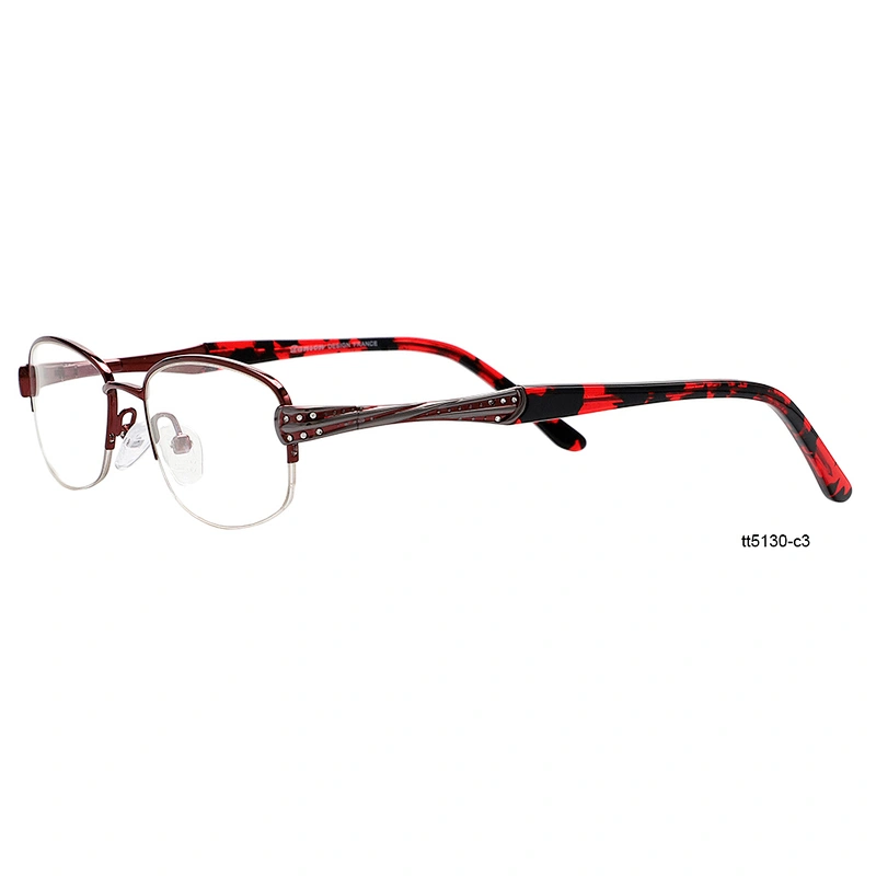 High quality prescription diamond metal half rim eyewear optical frames for german