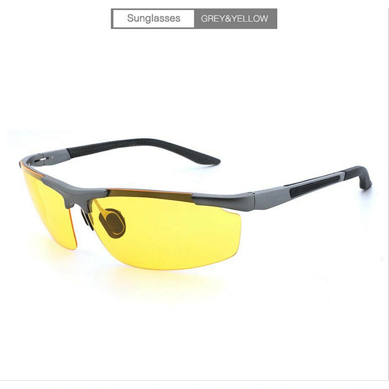 Aluminum men's rimless sunglasses polarized coating  cycling driving sport sunglasses for men