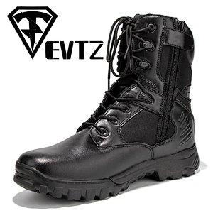 New Style black leather military boots