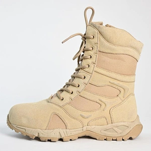 2018 new style suede cow leather side zipper army tactical military desert boots