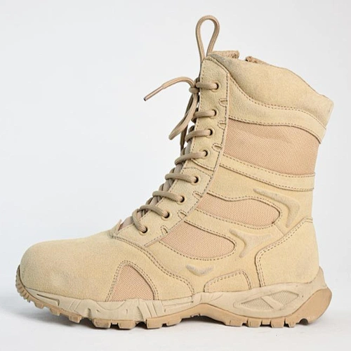 2018 new style suede cow leather side zipper army tactical military desert boots