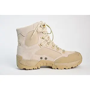 2018 Sand color cow suede leather military desert boots men