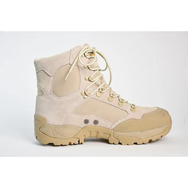 2018 Sand color cow suede leather military desert boots men