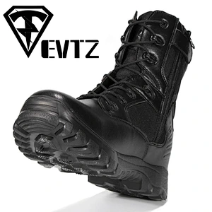 New Style black leather military boots