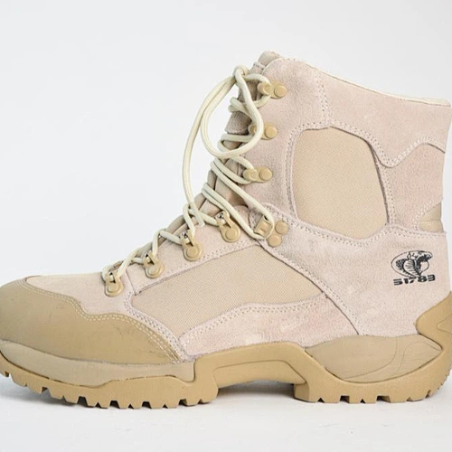 2018 Sand color cow suede leather military desert boots men