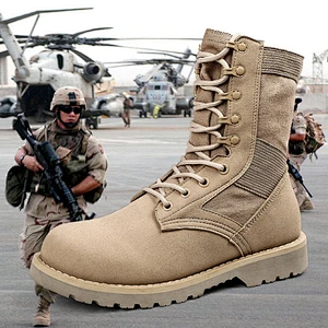 black leather military boots hiking boot walking shoes climbing shoes OUTDOOR SHOES