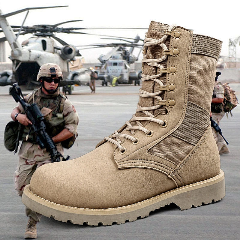 black leather military boots hiking boot walking shoes climbing shoes OUTDOOR SHOES