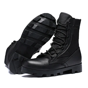 Factory cheap leather tactical desert boots army military combat boots Panama boots combat