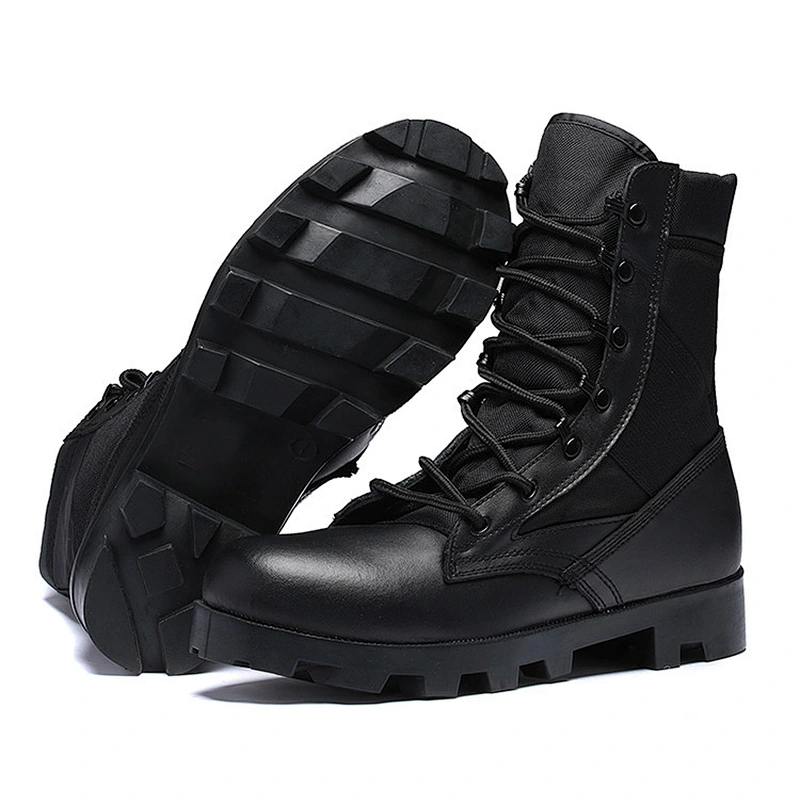 Factory cheap leather tactical desert boots army military combat boots Panama boots combat