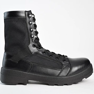 new style Military Boot injection sole zipper side leather shoes